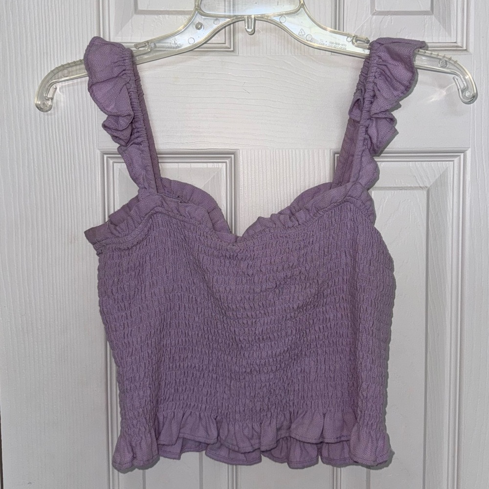 Lilac Ruffle Strap Tank Top - Picture 3 of 3